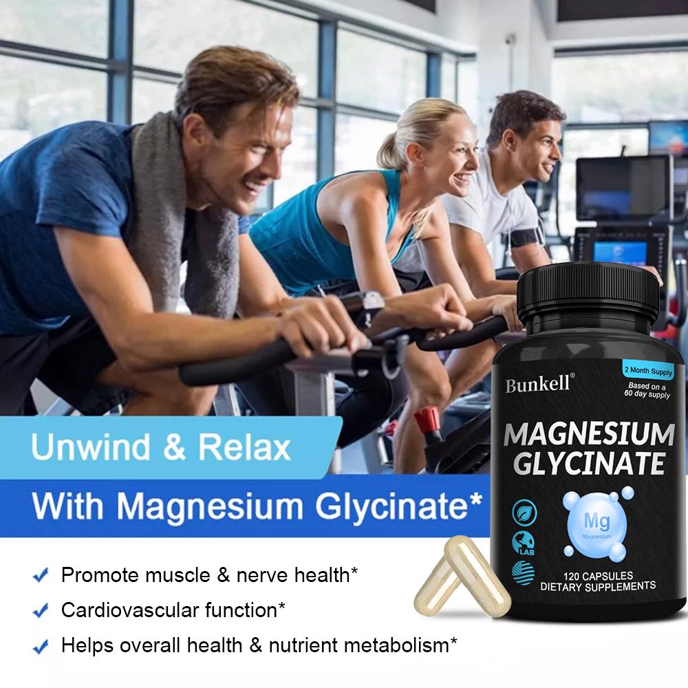 Magnesiumglycinat Kapseln, Magnesiumbisglycinat 1040mg, 120 Kapseln Nahrungsergänzungsmittel