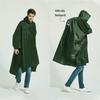 Longsinger Reusable Rain Poncho with Adjustable Hood and Armrests for Outdoor and Men and Army Green Waterproof, Lightweight, Hiking, Fishing,