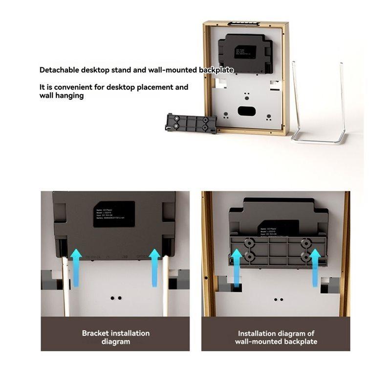 Tech Music Frame CD přehrávač - Dynamická umělecká prezentace se nástěnným Bluetooth reproduktorem, LED osvětlením a vestavěným zvukovým systémem