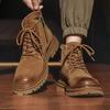 High Quality Genuine Leather Men Chelsea Boots Ankle Boots for Men Trendy Motorcycle Boots High-top Hiking Work Casual Men Botas