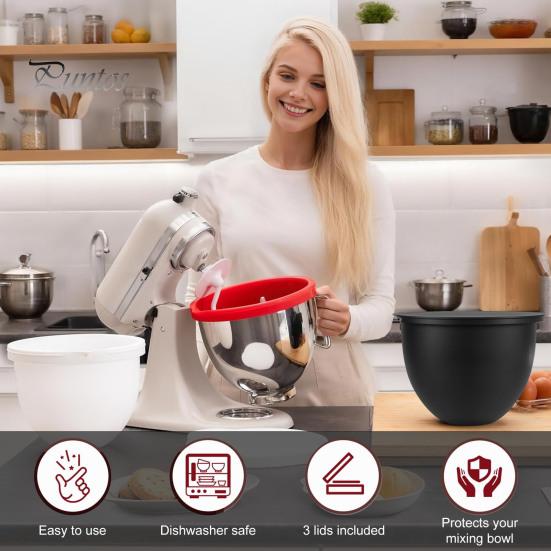 Tilt Head Mixer Accessory Silicone Liners for KitchenAid 5-quart Bowl Reusable Convenience Tool Covers Storage Mixing Heat-Resistant Baking Safety