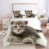 White Pet Cat Beding Set Colorfast Adult Peoples Children Winter Soft Duvet Cover Sets Children Kids,twin Ful Quen King Bedrom Set Home Textile