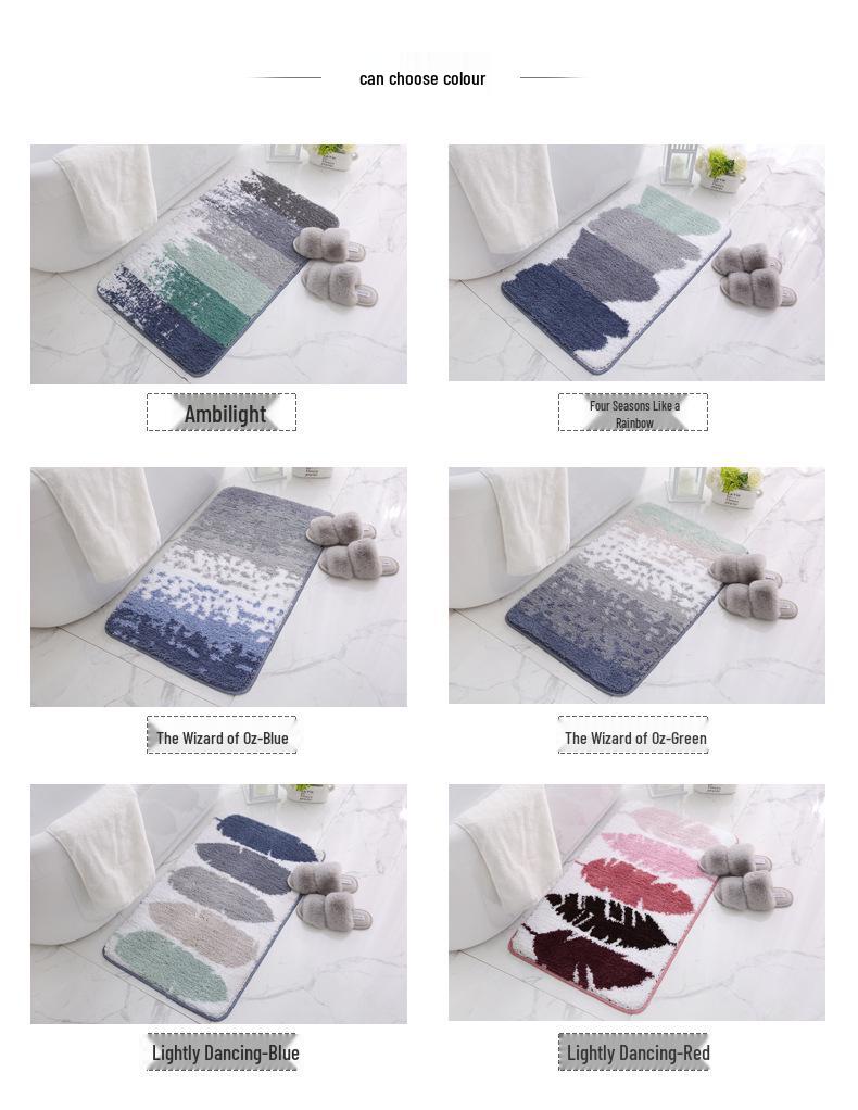 Nordic Absorbent Non-Slip Bathroom Mat for Doorway and Toilet 