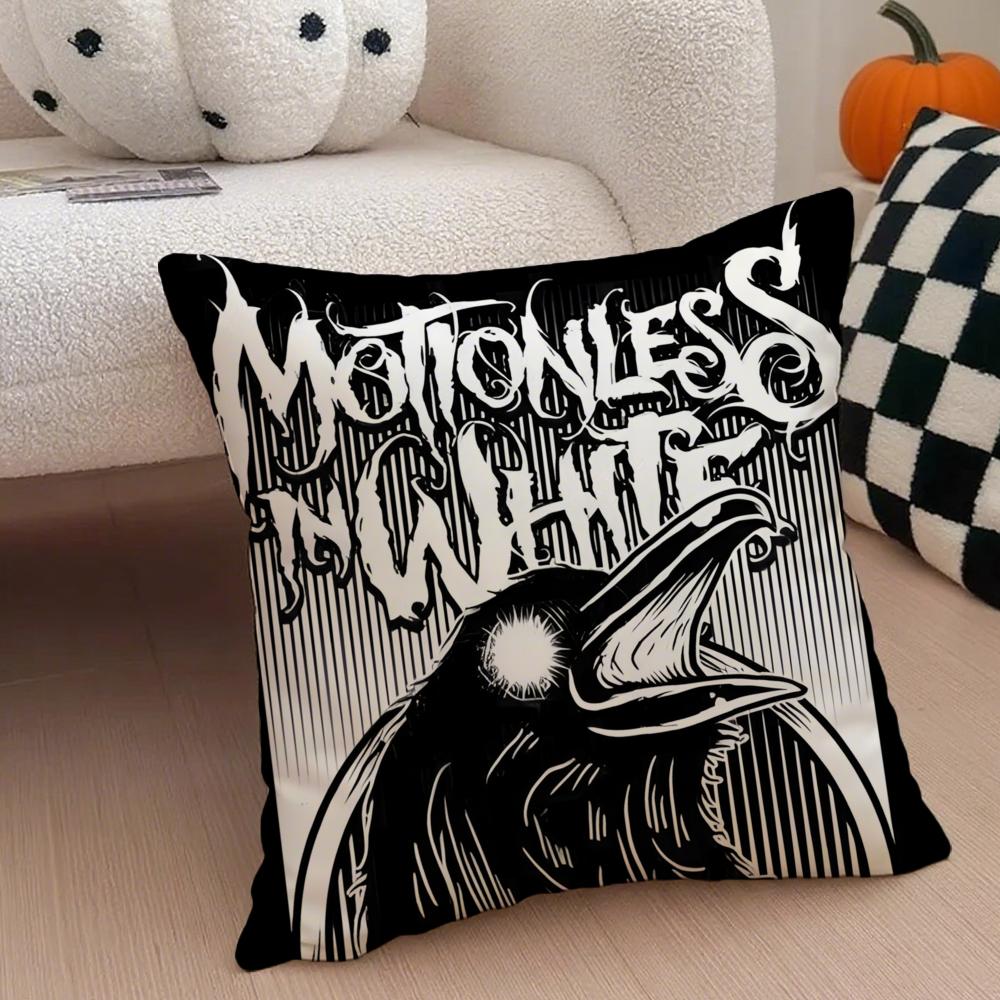 Dark American Rock Band MMotionless In White Cushion Cover Throw Pillow Cover Hidden Button Durable Polyester Chair Cushion