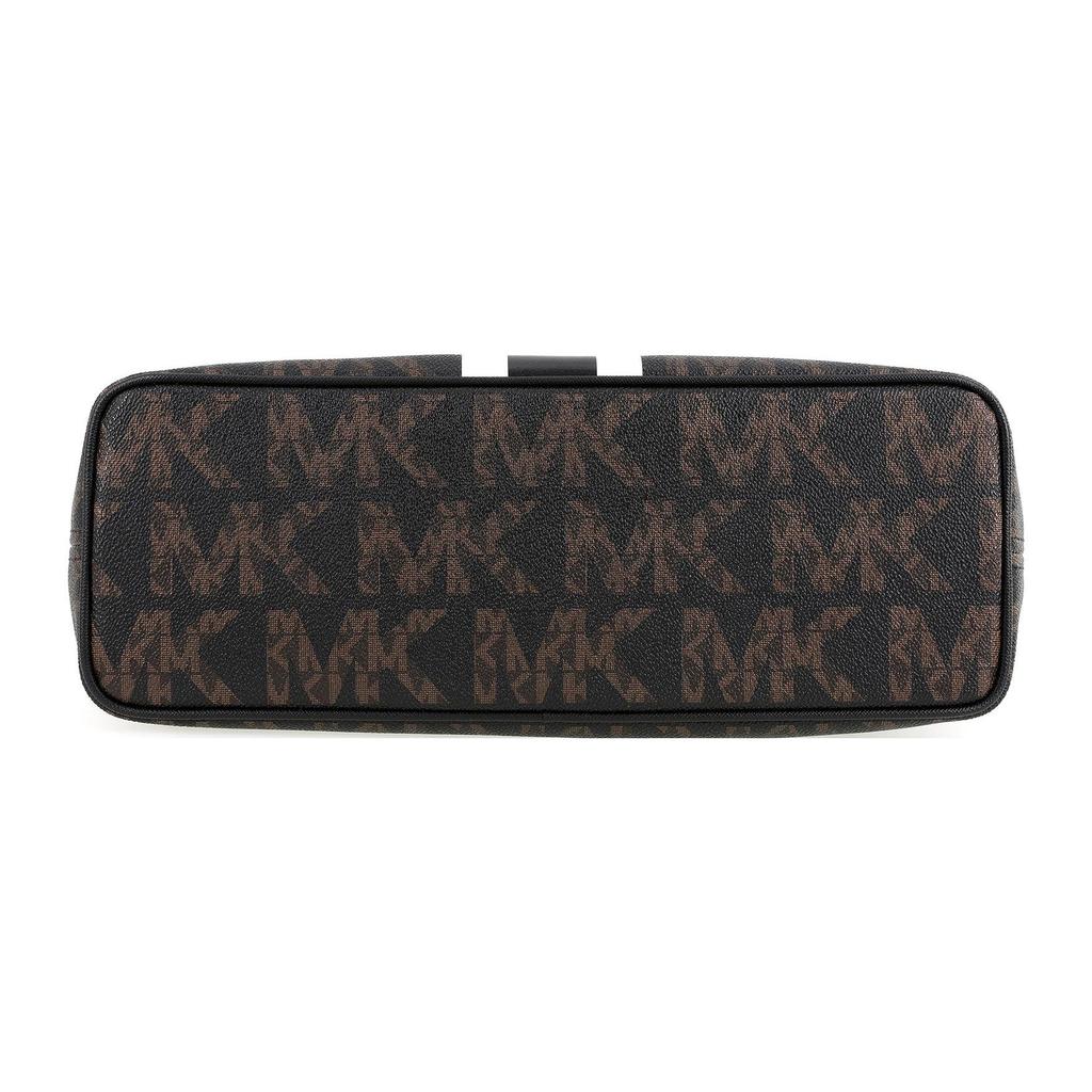 Michael Kors MK Jet Set Travel Monogramma Bianco e Nero a Strisce Grande Capacità Borsa a Spalla in Pelle Donna tote 35S1GTVT2B-BLACK-COMBO