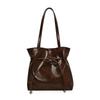 Minimalist Tote Bag For Women With Drawstring Closure Pu Material For Daily Use