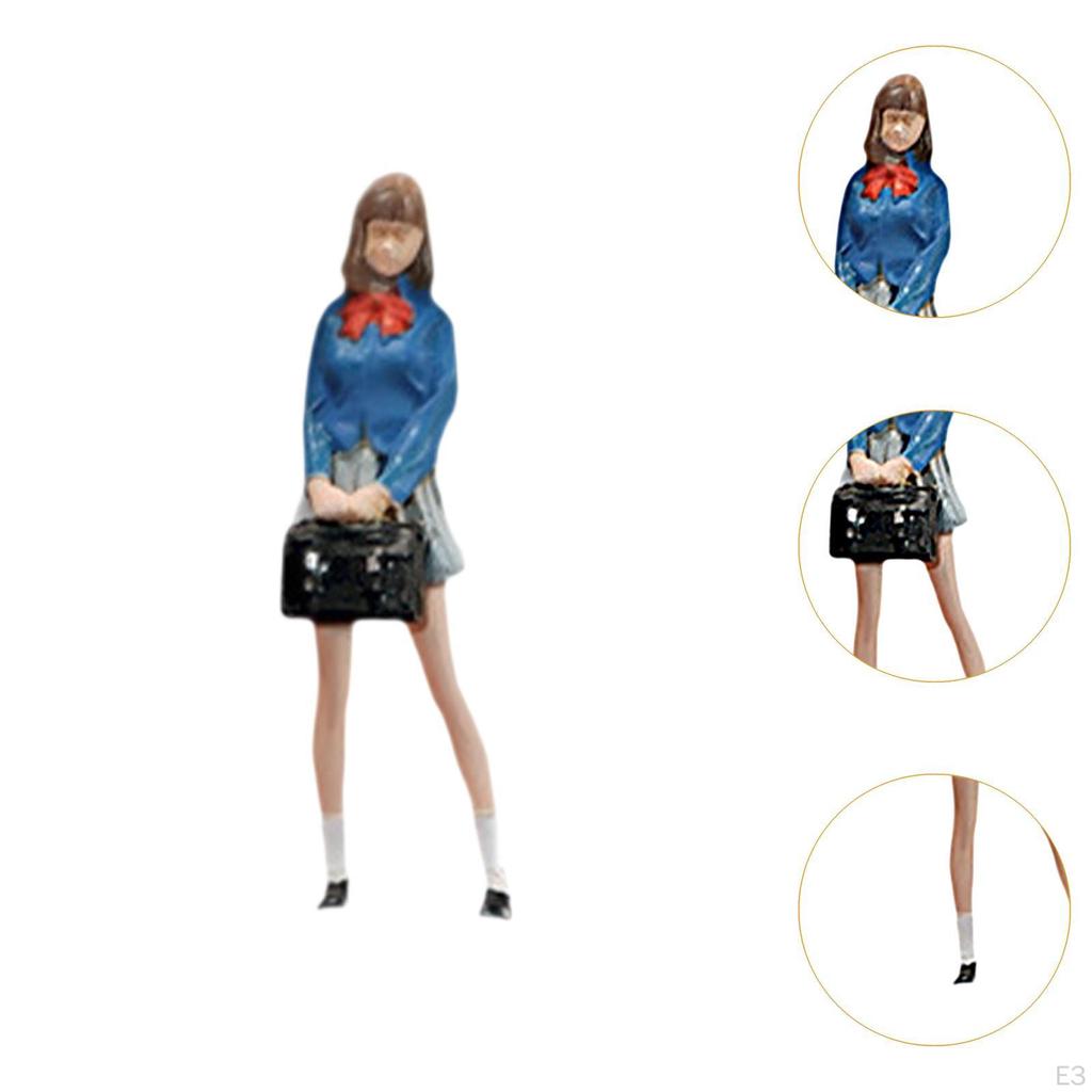 1/64 Figurine Model Micro Landscape Photo Props, DIY Scenery Accessory Resin Figure Mini People