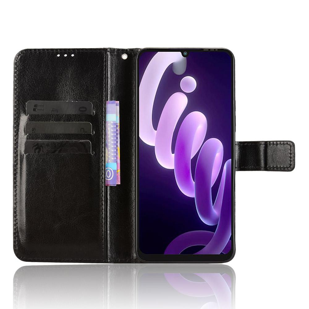 

For itel City 100 4G Case Crazy Horse Texture PU Leather Phone Wallet Cover Brown