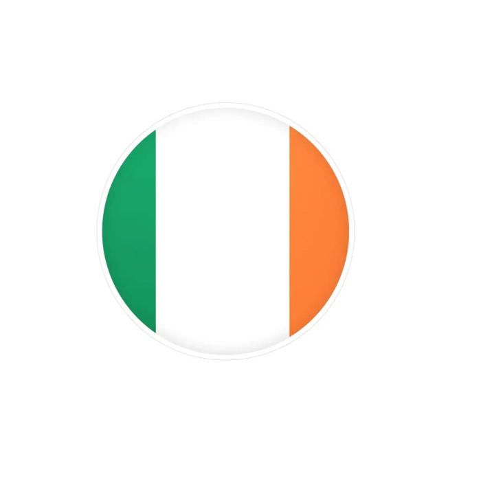 Autocollant Rond - Irlande - 9 cm - PVC - 1000 peças - Colle à base d'eau