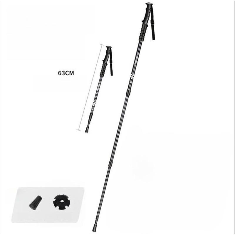 Carbon Ultra Light Folding Hiking Cane Outdoor Hiking Telescopic Cane Hiking Equipment чёрный