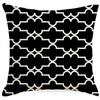 Modern Simple Black And White Pillow Living Room Sofa Bedroom Backrest Single Side Linen Abstract Striped Plaid Pillow Quality