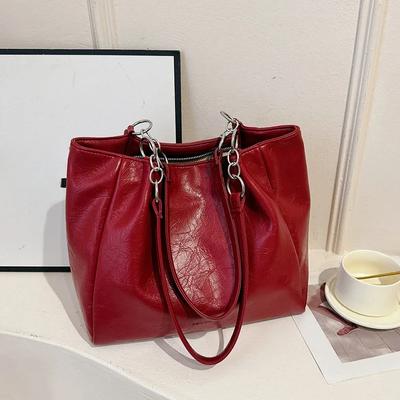 Commuter Work Tote Bag Sense Luxury Chain Women's Shoulder Bag Zipper Multifunctional Tote Bag