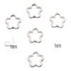 4 Styles Zinc Alloy 4-Petal Small Flower Pendant Beads for DIY Necklaces and Keychains