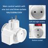Compactly Eu Plugs Adapter Converts Single Outlet to Triples Socket Travel Plugs for International Travel 16A Expander