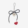 Pearl Love-Black Ribbon Beads Strap/Keyring&Tok