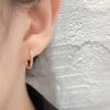 Silver Color Micro-inlaid Zircon U-Shape Hoop Earrings for Women Simple Square Earring Temperament Ear Jewelry Accessories
