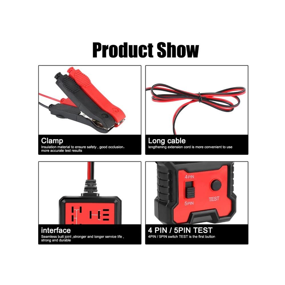 Autorelais-Tester Spannungsprüfer Universell 12V Autobatterie-Prüfer Kfz-Elektronik-Relais-Tester LED-Anzeigeleuchte
