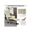 Padded PU Massage Armchair with Footrest, Equipped with a Footrest with a Five-point Massage Mechanism, Beige