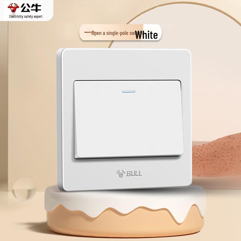 Gongniu White Recessed Single Control Wall Switch
