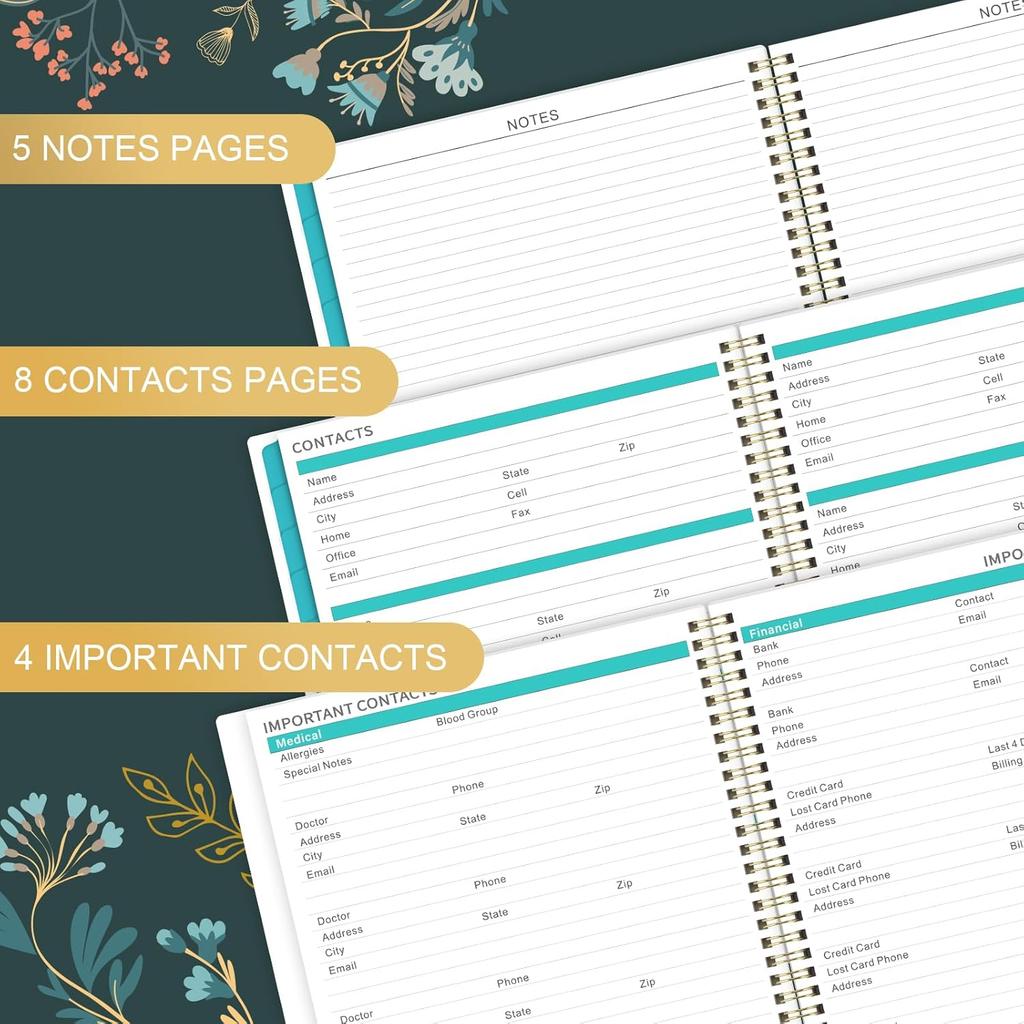 2026 Monthly Planner - 2026 Planner, Monthly Calendar 2026, Jan. 2026 - Dec. 2026, 9" x 11", 12 Month with Tabs & Pocket, Flexible Cover, Twin-Wire