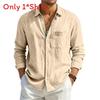 Casual Mens Cotton Linen Cardigan With Multiple Pockets For Summer And Fall Wear