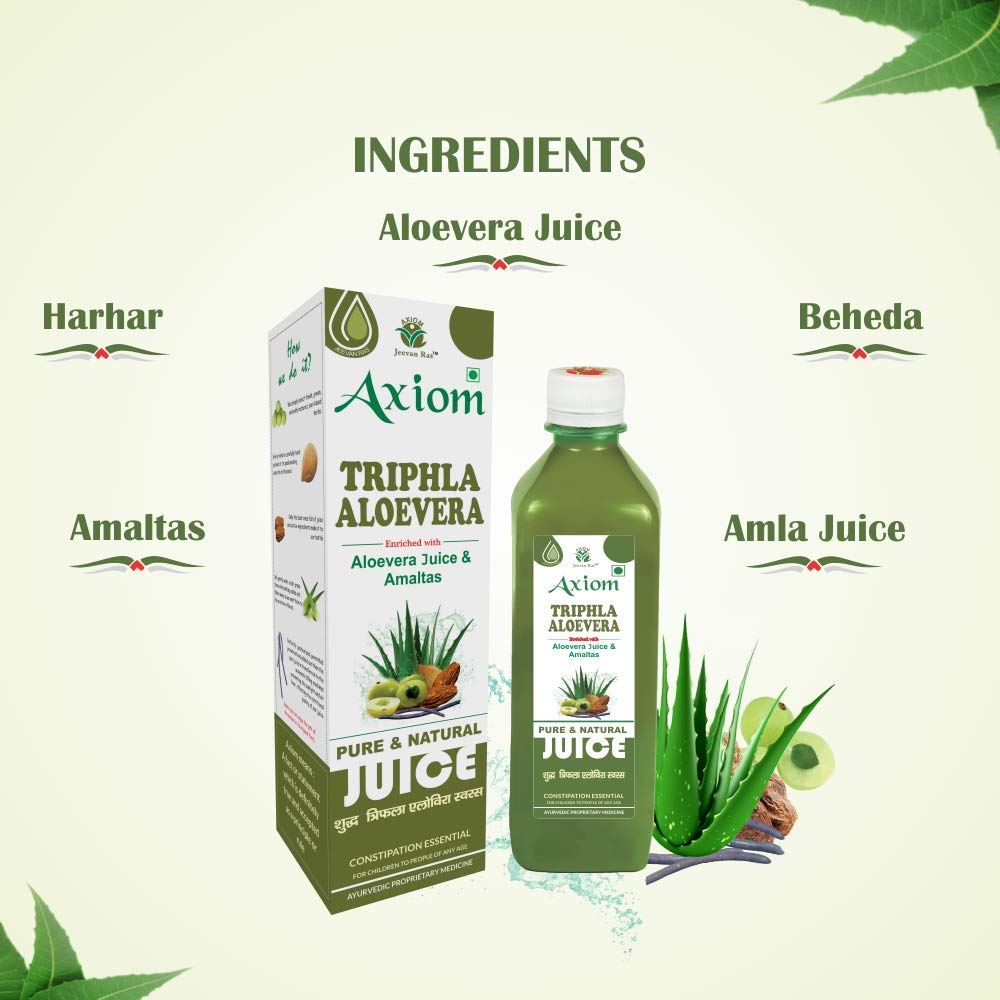 Axiom_Ayurveda Triphla Aloevera Juice 500ml | Boost Digestion System | Immunity Booster | Helps In Acidity | WHO GLP,GMP, ISO Certified Natural P