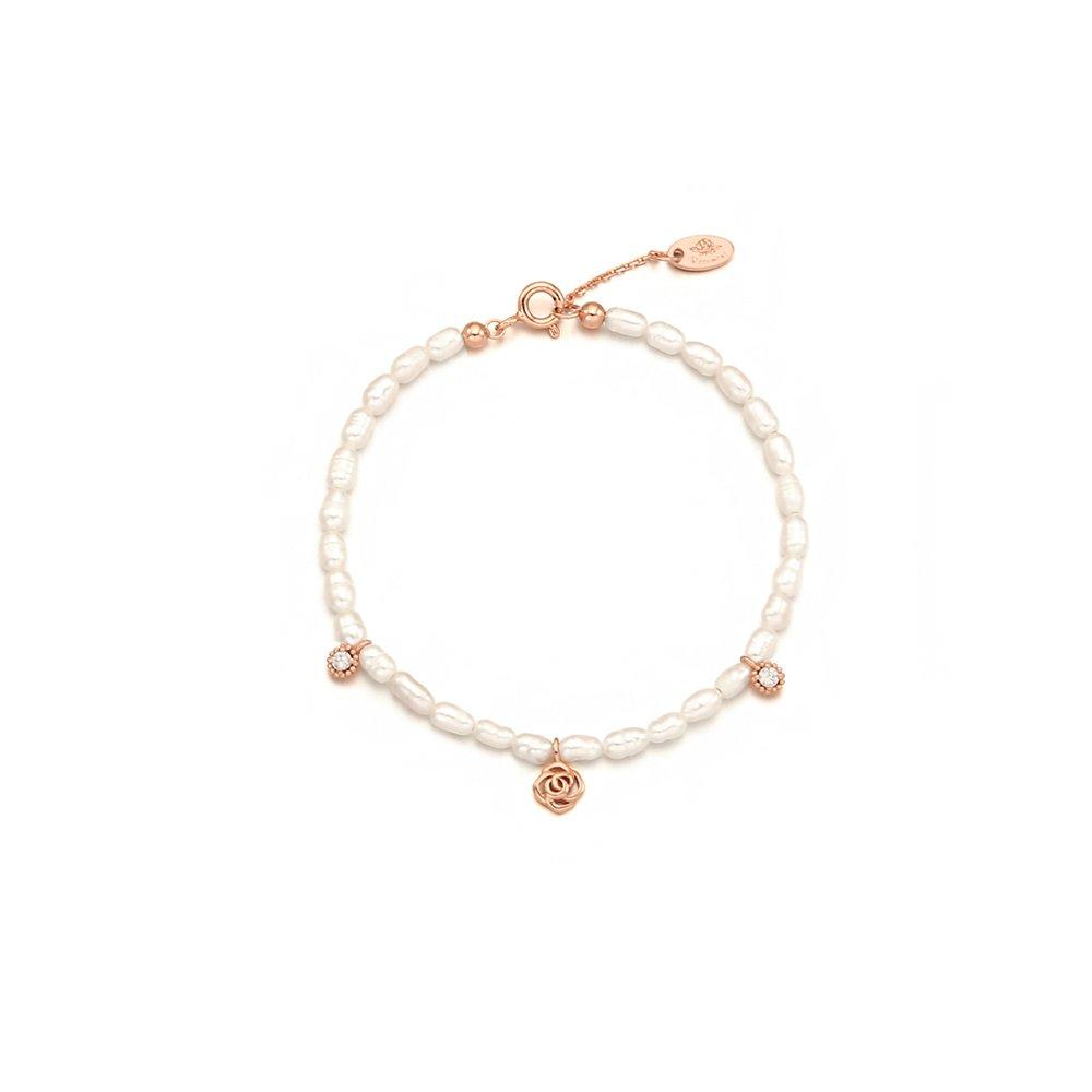 [Rosemont] Silver Freshwater Pearl Bracelet Rc0398
