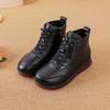 New winter leather velvet warm snow boots non-slip soft sole low heel women's cotton shoes short boots women