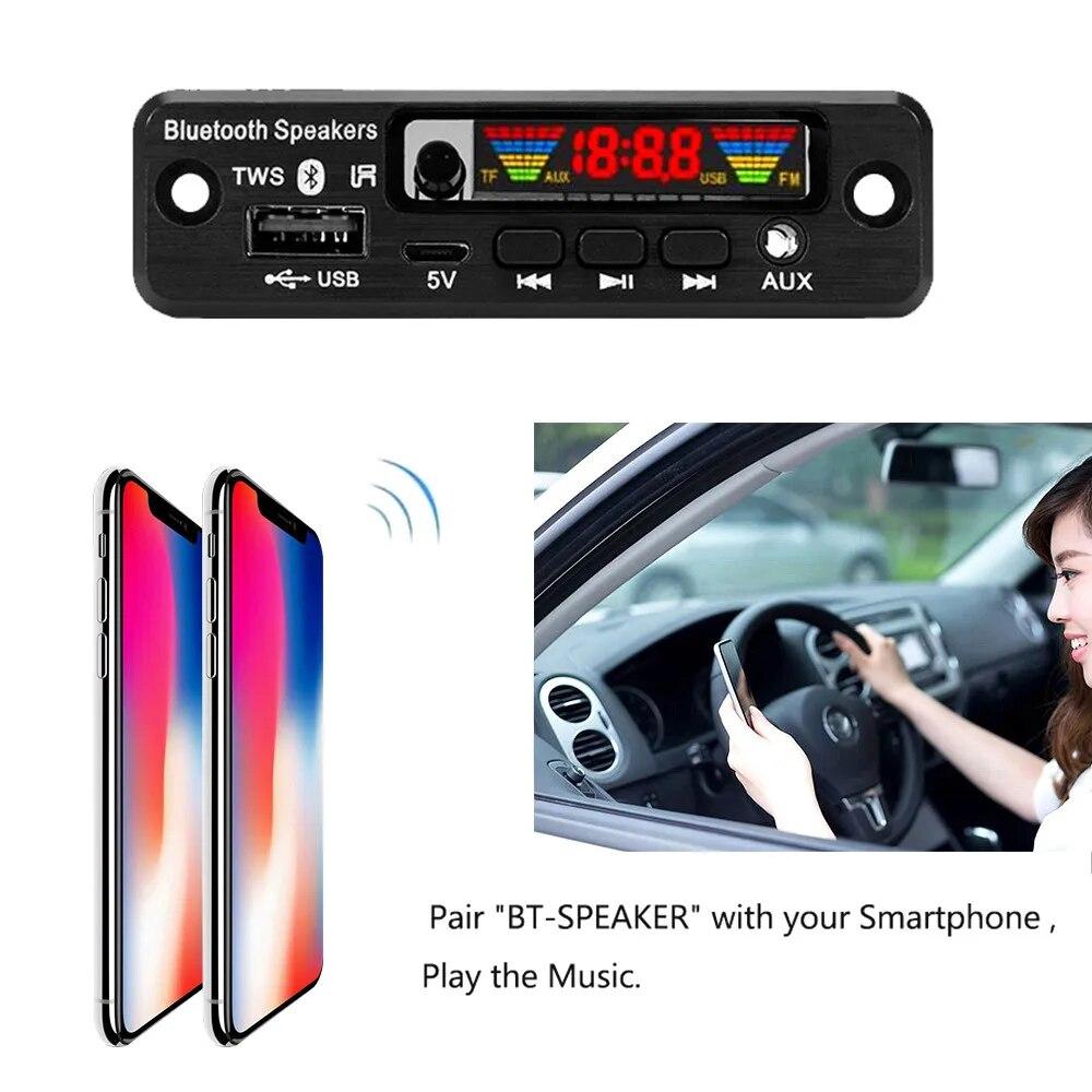 DC 3.7V-5V MP3 Decoder Board Wireless Bluetooth 5.0 Car MP3 Player Kit Support USB AUX TF FM Radio Call Recording Module