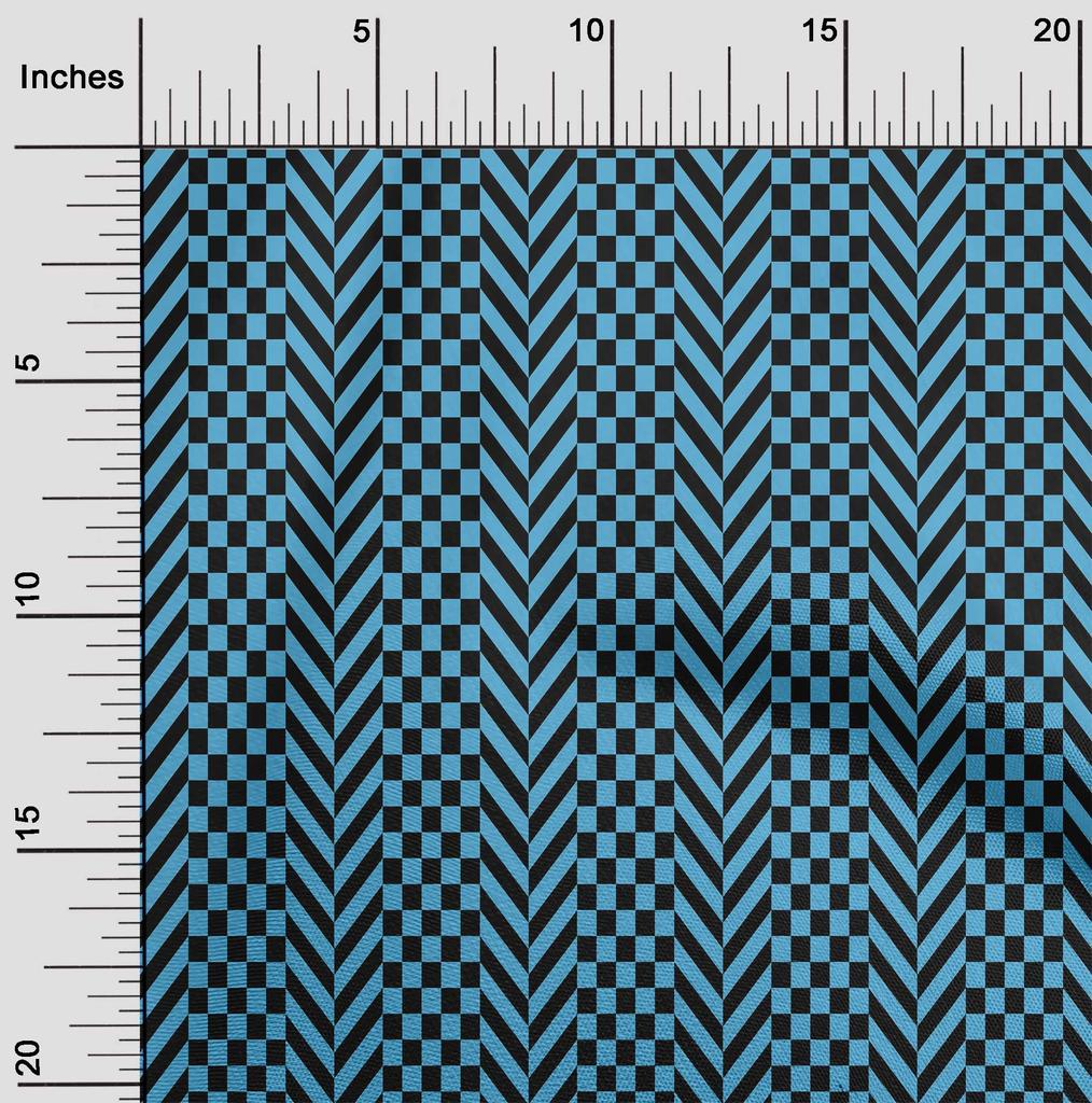 oneOone Georgette Viscose Black Fabric Check Sewing Craft Projects Fabric Prints By Yard 42 Inch