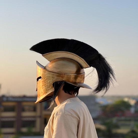 Casca Regelui spartan Leonidas Inspirată de filmul 300 Războinic Armură Medievală pentru Joc de Rol Cadou Perfect pentru Fanii Spartani Colecționari