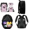 Kuromi Student Backpack Set With Pen Case And Shoulder Bag