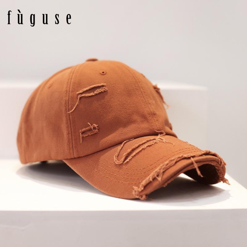 Vintage Style Distressed Ripped Baseball Cap - Unisex Trendy Spring Hip Hop Soft Curved Brim Sun Visor