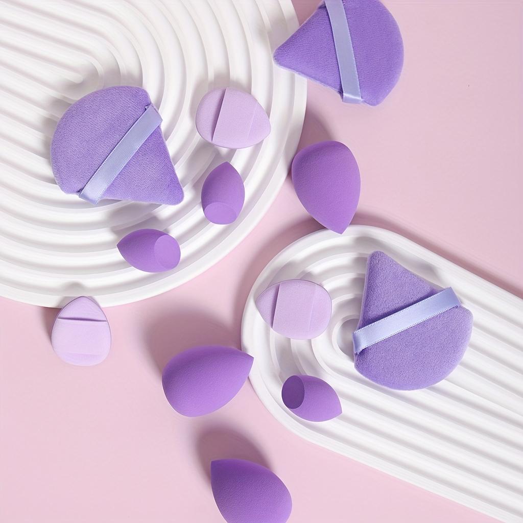 12-Piece All-Purpose Makeup Sponge Puff Set, Includes 3 Powder Puffs, 3 Mini Air Cushion Puffs, 3 Beauty Blenders & 3 Mini Beauty Blenders