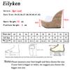 Fashion Eilyken Summer Concise PVC Transparent Peep Toe Platform Wedges Women Slippers Sandals Fashion High Heels Female Shoes