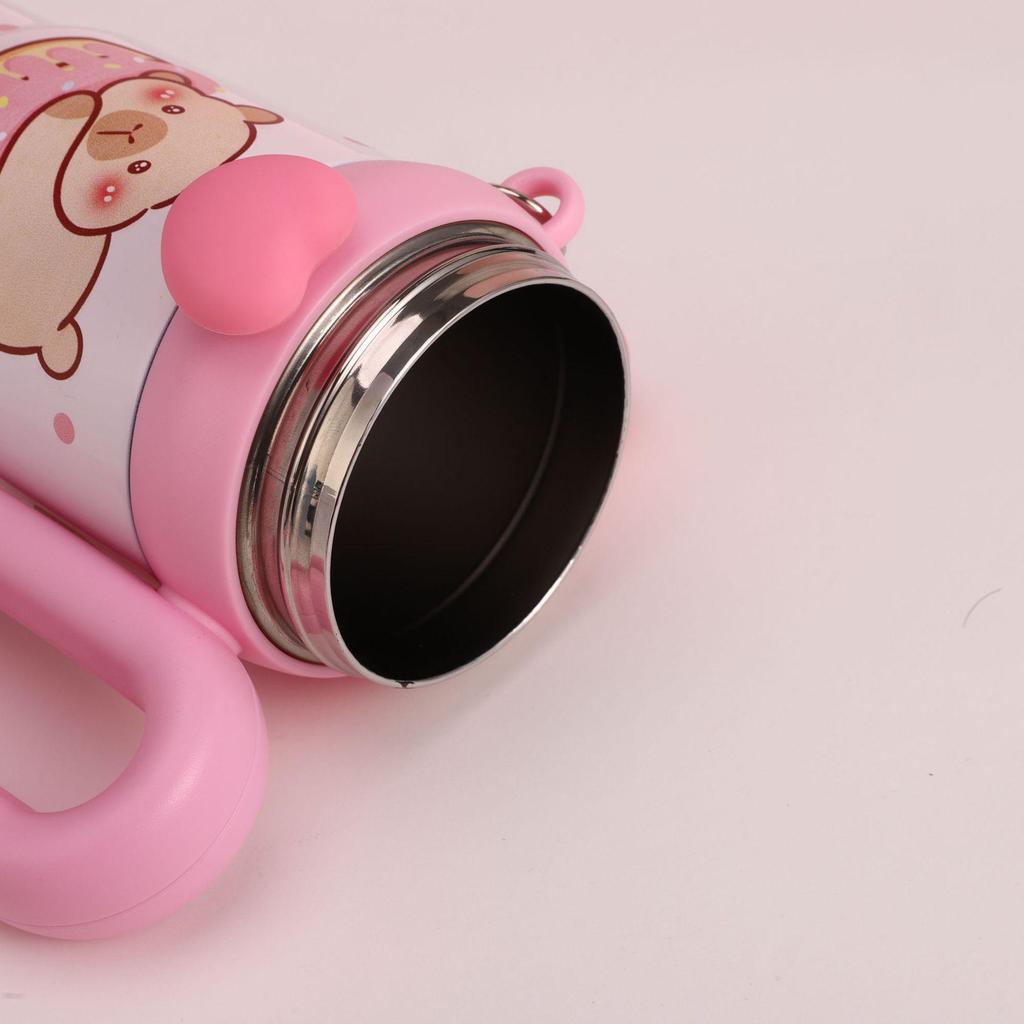 Capybara Cartoon Thermos Cup | 316 Stainless Steel | Dual Spouts | Insulated & Large Capacity with Handle | Ice Buster Cup