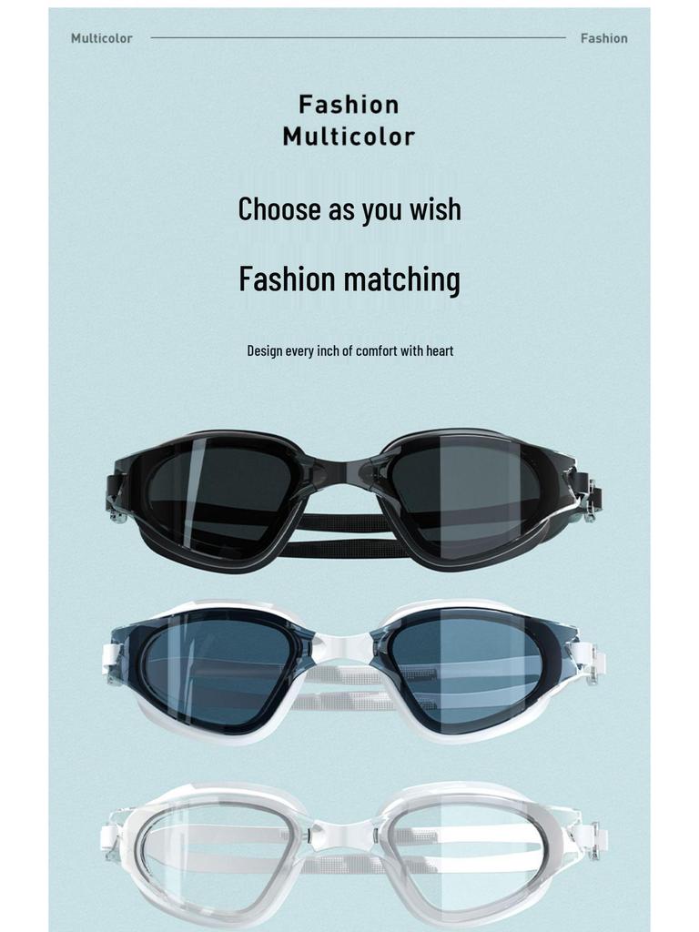 HD Anti-Beschlag Wasserdichte Schwimmbrille & Kappen-Set für Erwachsene für Männer und Frauen.