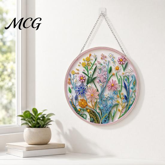 Sparkly Window Hanging Decoration Diamond Art Suncatcher Kit, DIY Sun Catcher Craft Home Decor Acrylic Decoration, Faux Project for Adults 5D
