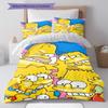 The Simpsons Cartoon Poster Pattern Bedding Home Decoration Birthday Gift ( 1 Duvet Cover + 2 Pillowcase, Without Core),fan Merchandise.