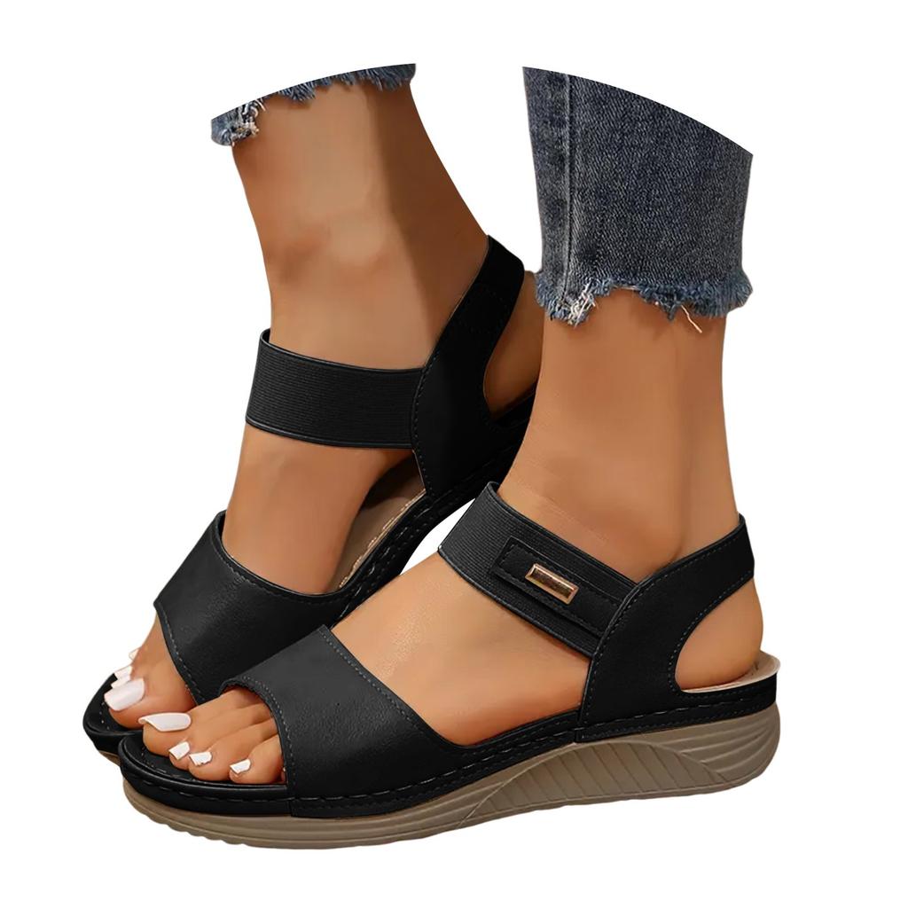 Elegant Slip-On Party Dress Women'S Sandals Wedges Shoes For Women Sandals With Arch Support Comfortable Zapatos De Mujer