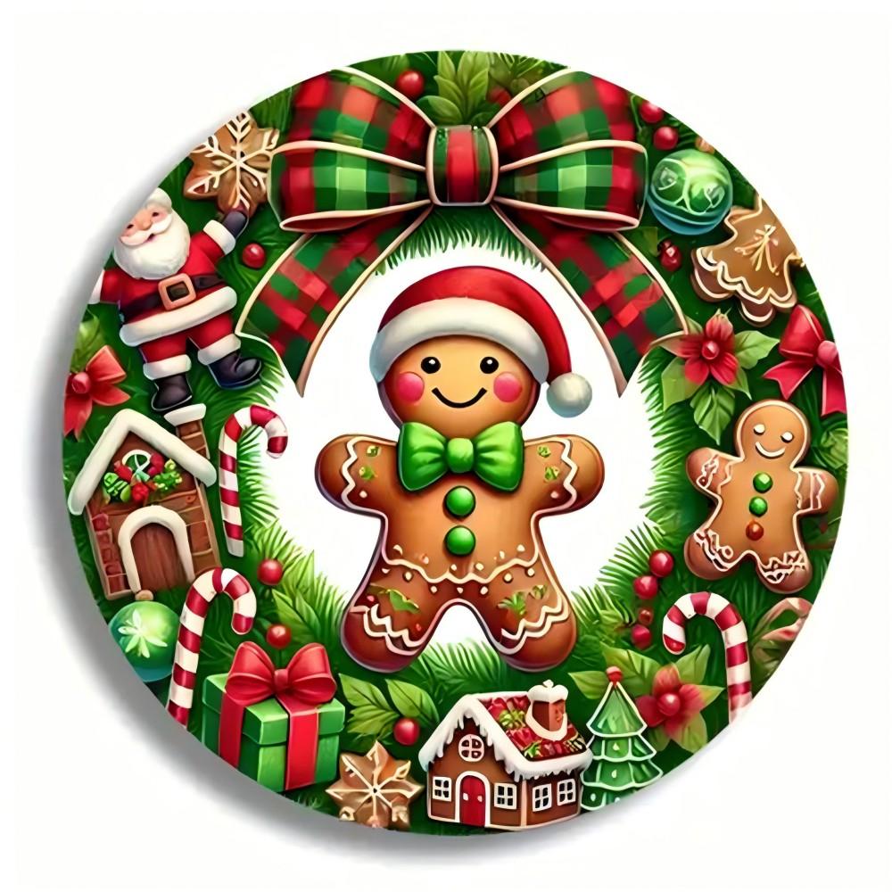 Weihnachten Weihnachtsmann Runder Bereichsteppich Rutschfest Kreismatte für Küche Schlafzimmer Wohnzimmer Innenbereich Teppich Feiertags-Heimdeko