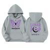 Kids Long Sleeve Pullover Hoodie with Letter Print and Front Pocket, Loose Fit Casual Sweatshirt for Boys and Girls
