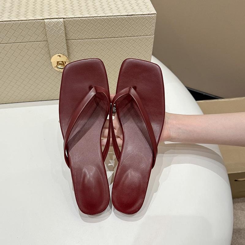 Large Size Flip-flops Women's New Stiletto Flip-flops Women's One-pedal Outer Wear Women's Size 43 Cool Slippers