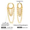 Women Classic Trendy 18K Gold Color Plated Chain Tassel Drop Earrings Hypoallergenic Waterproof Stainless Steel Jewelry Party