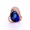 Purple Gold-Plated Rose Gold Inlaid Zircon Ring, Simple Light Luxury Color Gold Wide Version Fat Hand Adjustable Ring