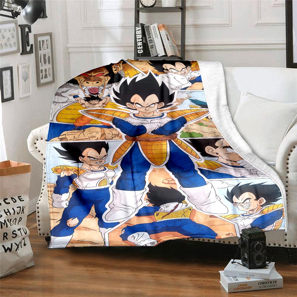 1 Stück DRAGON BALL Aufdruck Flanelldecke, Hohe Qualität für alle Jahreszeiten, Heimdekoration, Wärme und Komfort, Perfekt für Weihnachtsgeschenke