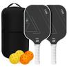 Pickleball Paddle Set Carbon Fiber T700 Textured Surface Kids Beginner Racket Full