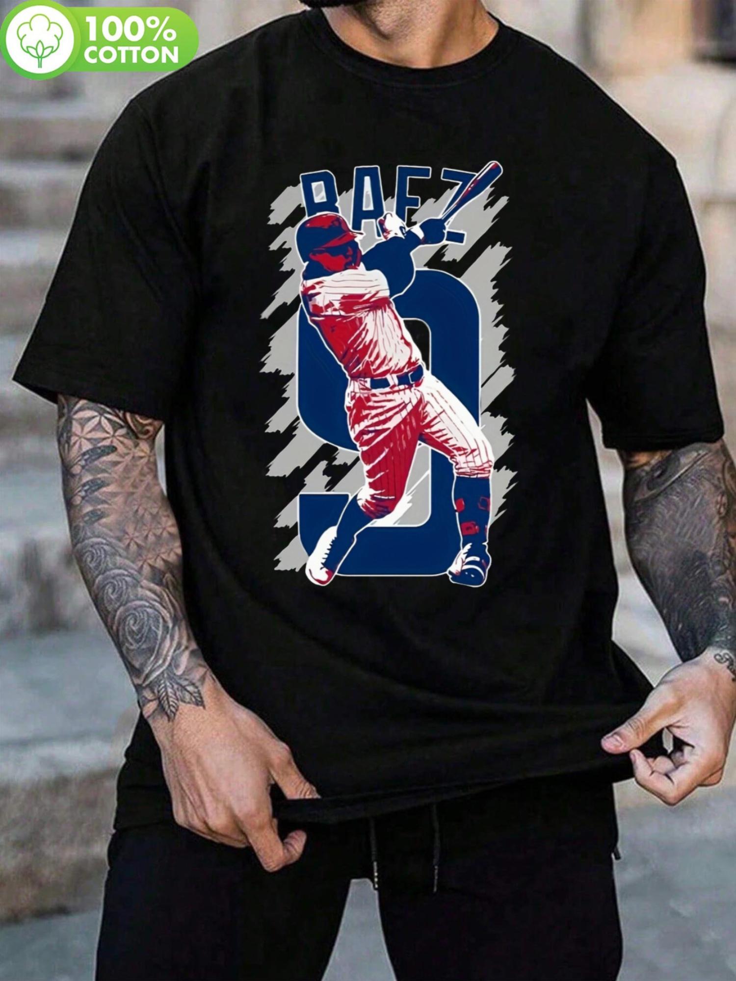 Chicago Retro Baseball T-shirt - Javier Baez Player Print Design XXXL