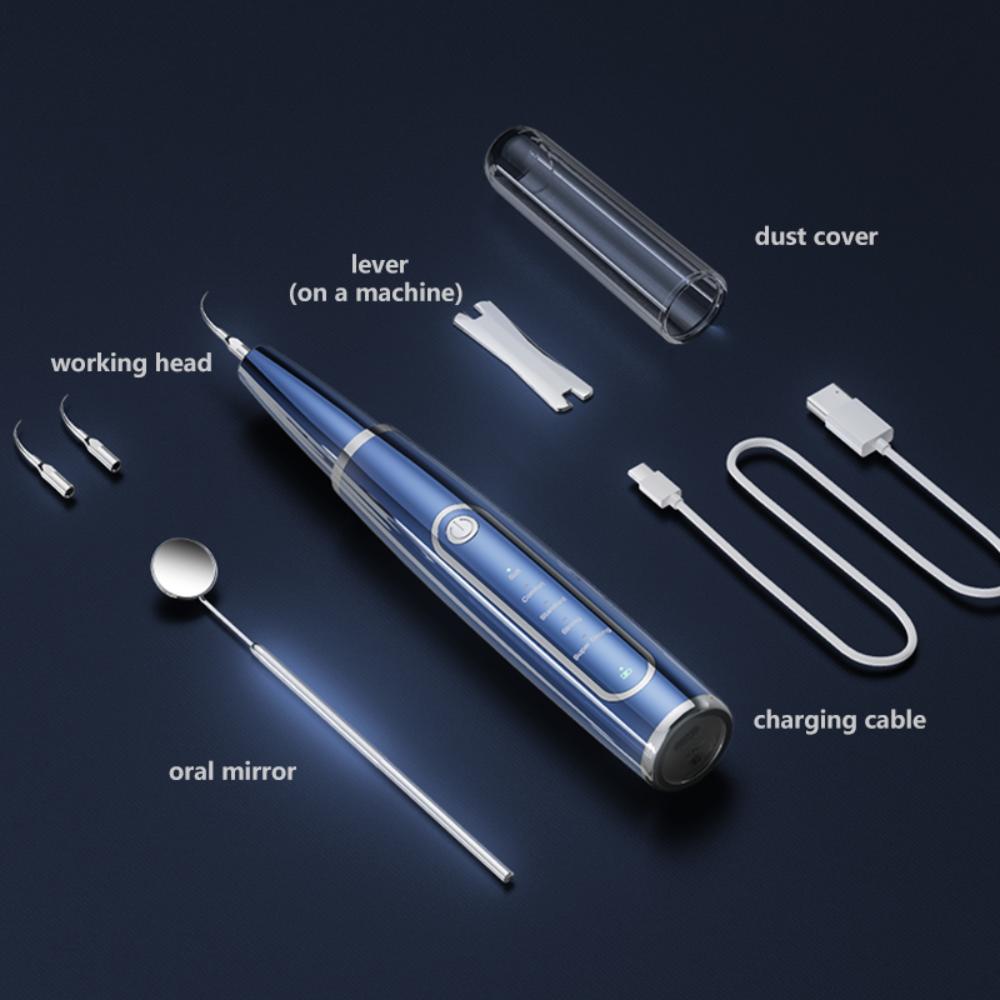 Electric Dental Scaler Plaque Calculus Removal Ultrasound Vibration IPX6 Waterproof 5-Speed Adjustment Oral Teeth Cleaning Tool