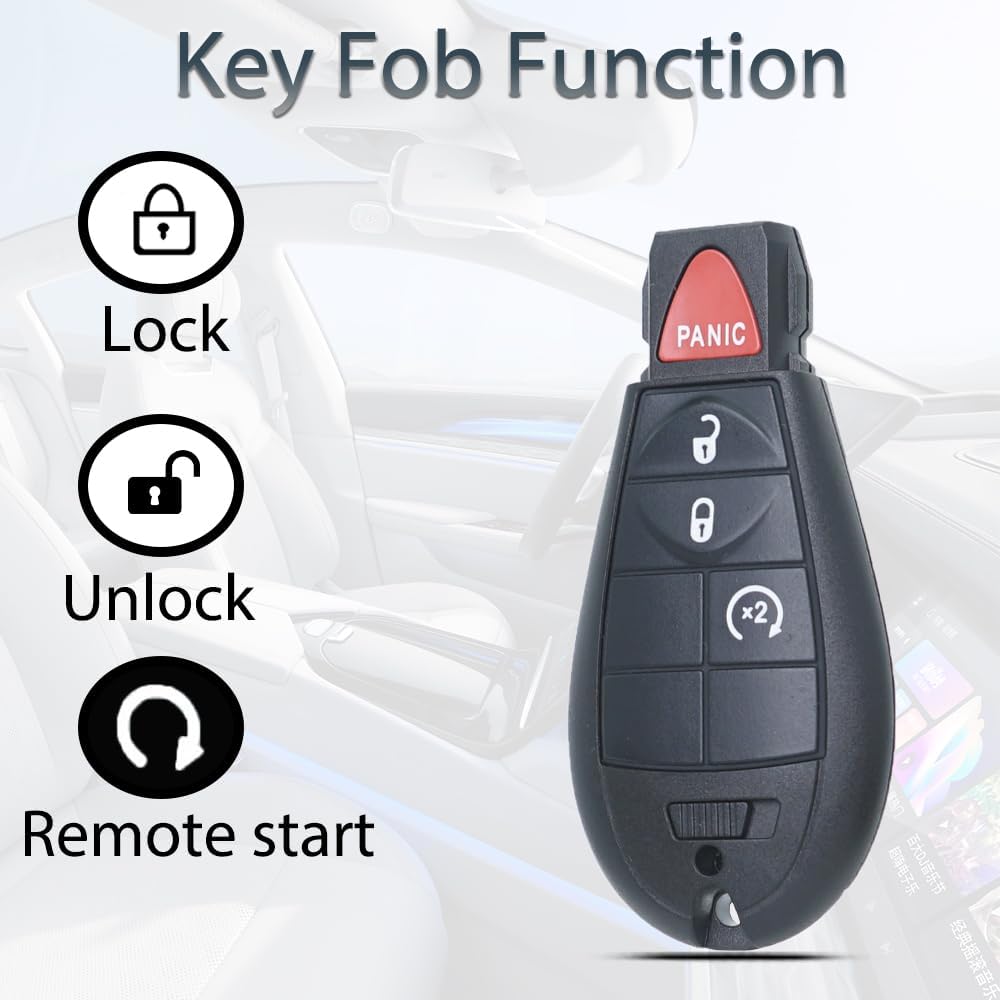 Key Fob Fits for Jeep Cherokee 2014 2015 2016 2017 2018    Keyless Entry Remote Control Key Replacement GQ4-53T 68105083 4A Chip 433MHz